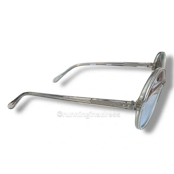 NWT Linda Farrow Lux Oversized RoundSunglasses In White Gold  display picture 3